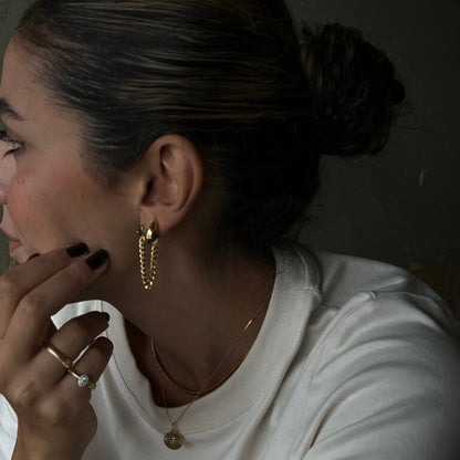 Long Drop Chain Earrings